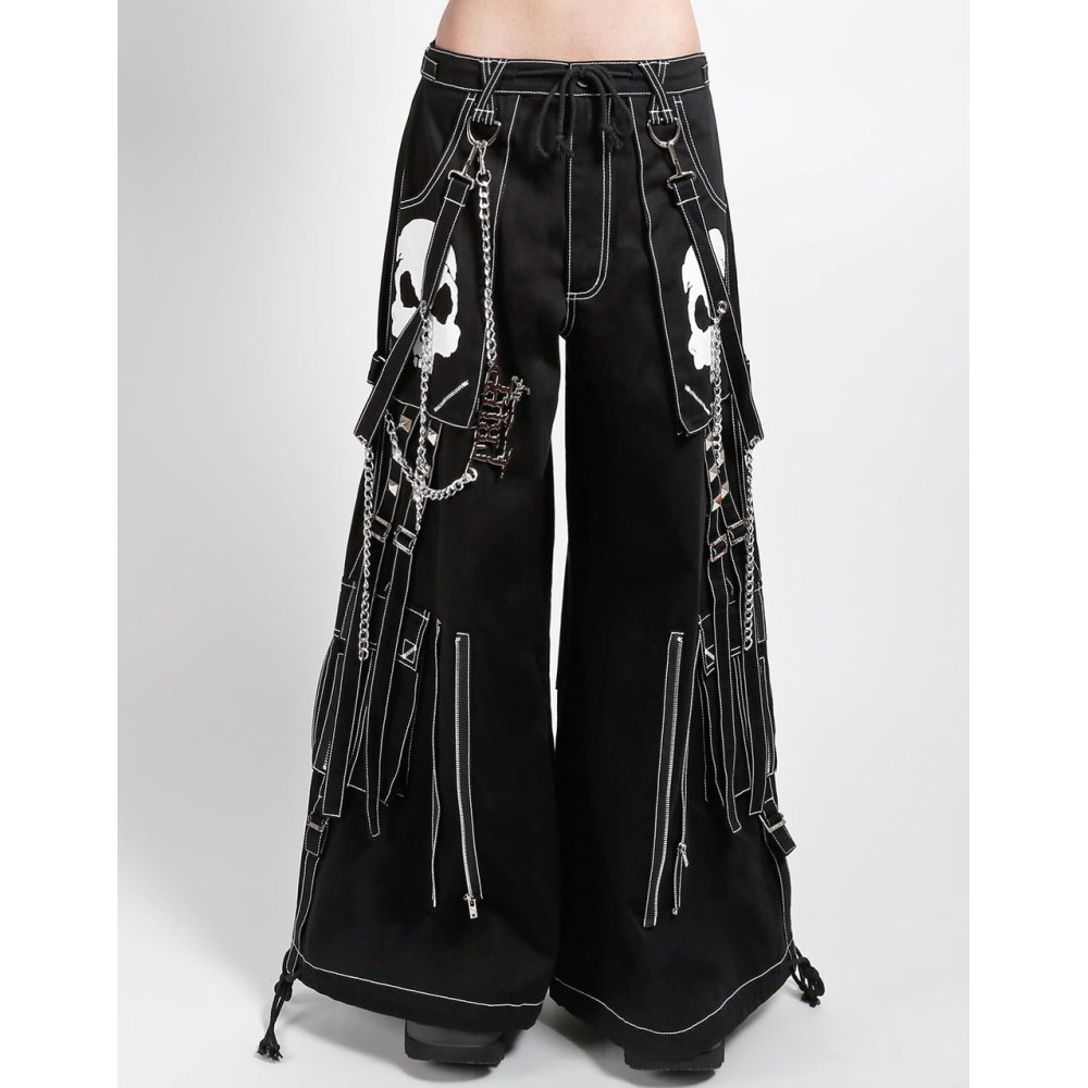 Tripp NYC - Doom Skull Wijde broek - Zwart/Wit